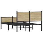 vidaXL Cadre de lit en métal sans matelas chêne sonoma 140x200 cm