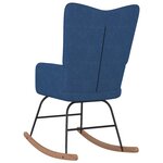 vidaXL Chaise à bascule avec repose-pied Bleu Tissu