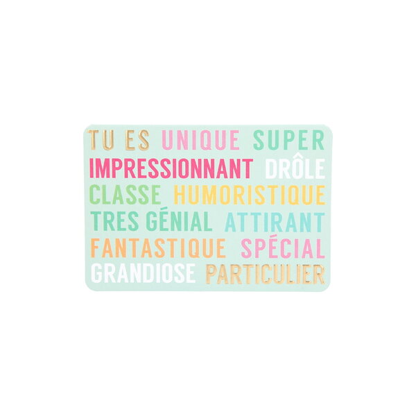 Mini carte de voeux avec enveloppe - amour / amitié - tu es unique super impressionnant drôle