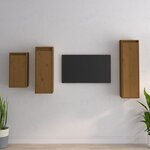 vidaXL Meubles TV 3 Pièces Marron miel Bois massif de pin