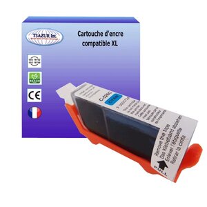 Cartouche compatible avec Canon Pixma MG6250, MG8150, MG8250, MX715, MX880, MX885, MX895 remplace Canon CLI526 XL Cyan - T3AZUR