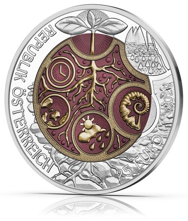 Pièce de monnaie 25 euro Autriche 2024 argent et niobium BU – Edaphon