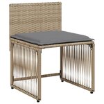 vidaXL Ensemble à manger de jardin et coussins 7 Pièces beige poly rotin