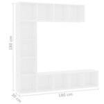 vidaXL Ensemble de bibliothèque/meuble TV 3 Pièces Blanc 180x30x180 cm
