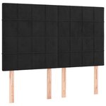 vidaXL Sommier à lattes de lit avec matelas Noir 140x190 cm Velours