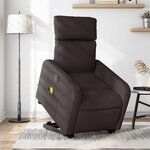 vidaXL Fauteuil inclinable de massage électrique Marron foncé Tissu
