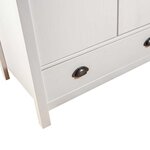 vidaXL Garde-robe à 3 portes Hill Blanc 127x50x170 cm Bois pin solide
