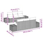vidaXL Ensemble de canapé de jardin 7 pièces avec coussins Beige Poly Rotin Acacia