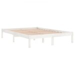 vidaXL Cadre de lit Blanc Bois massif 160x200 cm