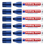 Marqueur Permanent 800 Corps Alu Bleu Pointe Biseau 4-12 mm x 6 EDDING