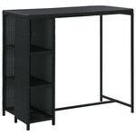 vidaXL Ensemble de bar de jardin 5 Pièces et coussins Résine tressée Noir
