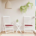 vidaXL Coussins de chaise de jardin lot de 2 rouge bordeaux 50x50x4 cm