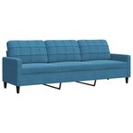 vidaXL Canapé à 3 places Bleu 210 cm Velours