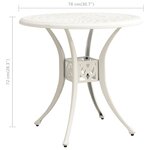 vidaXL Table de jardin Blanc 78x78x72 cm Aluminium coulé