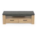 Meuble TV AUSTIN - Taille écran max 55' (140 cm) - chêne Hamilton et Sidewalk - 140 x 42 x 47 cm