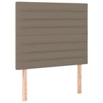 vidaXL Sommier à lattes de lit et matelas et LED Taupe 90x190 cm Tissu