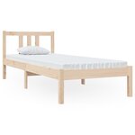 vidaXL Cadre de lit bois massif 75x190 cm petit simple