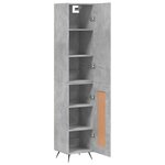 vidaXL Buffet haut Gris béton 34 5x34x180 cm Bois d'ingénierie