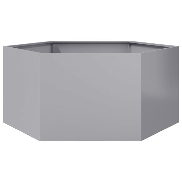 vidaXL Jardinière hexagone 104x90x45 cm acier galvanisé