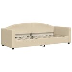 vidaXL Lit de jour avec gigogne et tiroirs crème 80x200 cm tissu