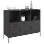 vidaXL Buffet noir 100 5x39x79 cm acier laminé à froid