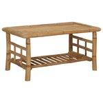 vidaXL Salon de jardin 4 Pièces avec coussins Bambou