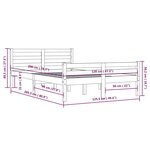 vidaXL Cadre de lit Gris Bois massif 120x200 cm
