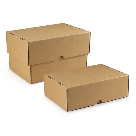 Caisse carton télescopique brune simple cannelure raja 33x25x5/9 cm (lot de 25)