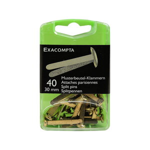 Exacompta - boîte de 40 attaches parisiennes 30mm dorées