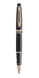 Waterman expert stylo plume noir plume fine cartouche encre bleue coffret cadeau