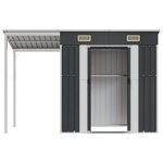 vidaXL Abri de jardin avec toit prolongé anthracite 277x110 5x181 cm