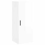 vidaXL Buffet haut Blanc brillant 34 5x34x180 cm Bois d'ingénierie