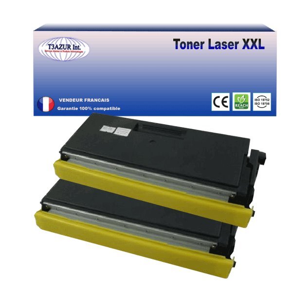 2 Toners compatibles avec Brother TN6600 pour Brother MFC9650, MFC9660, MFC9750, MFC9760, MFC9850, MFC9860, MFC9870, MFC9880 - 6 000 pages - T3AZUR