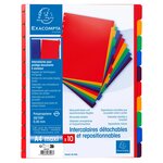 Intercalaires Polypropylènes Couleurs 10 Positions Pour Porte-vues À Anneaux - Couleurs Assorties - X 10 - Exacompta