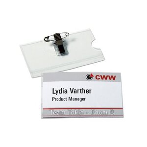 Boite de 50 portes-badge combi pince et épingle 5,4x9 cm AVERY ZWECKFORM