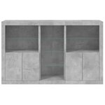 vidaXL Buffet avec lumières LED gris béton 162x37x100 cm