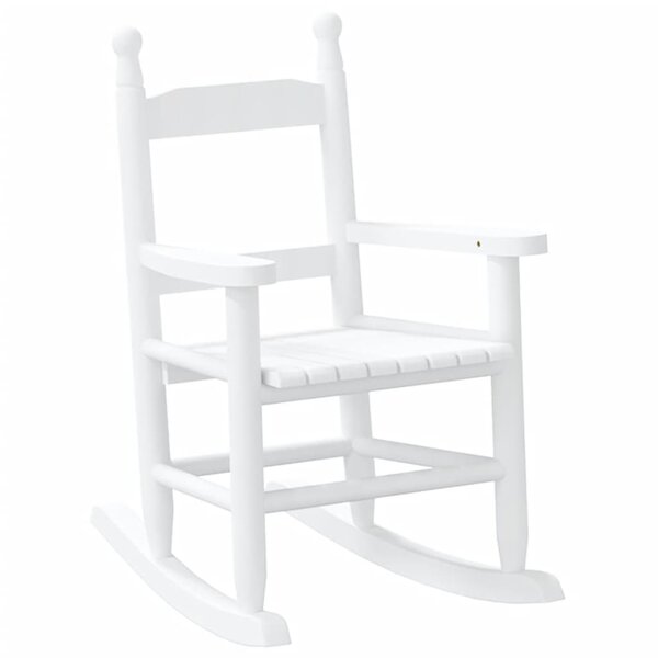 vidaXL Chaise à bascule enfants blanc bois de peuplier massif