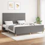 vidaXL Cadre de lit avec tête de lit Gris foncé 160 x 200 cm Tissu