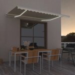 vidaXL Auvent manuel rétractable avec LED 450x300 cm Crème