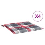 vidaXL Coussins de chaise de jardin lot de 4 carreaux rouges 50x50x3cm