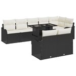 vidaXL Ensemble de Canapés de Jardin 9 Pièces avec Coussins Rotin Poly Noir