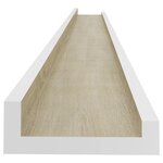 vidaXL Étagères murales 2 Pièces blanc et chêne sonoma 115x9x3 cm