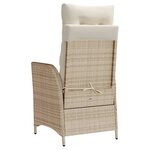 vidaXL Chaises inclinables de jardin lot de 2 avec repose-pied rotin