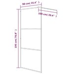 vidaXL Paroi de douche Blanc 90x195 cm Verre ESG transparent