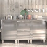 vidaXL Armoires de cuisine commerciale 3 Pièces Acier inoxydable