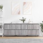vidaXL Buffets 3 Pièces Sonoma gris Bois d'ingénierie