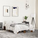 vidaXL Cadre de lit chêne fumé 120x190 cm bois d'ingénierie et métal