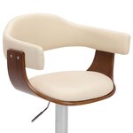 vidaXL Tabourets de bar lot de 2 crème bois courbé et similicuir