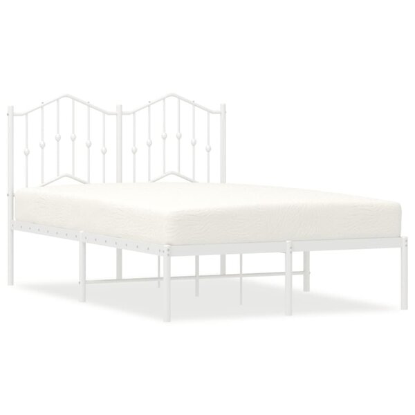 vidaXL Cadre de lit métal avec tête de lit blanc 120x200 cm