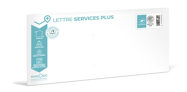 Prêt-à-Poster - Lettre Services Plus - 20g - Format DL - Enveloppe à l'unité